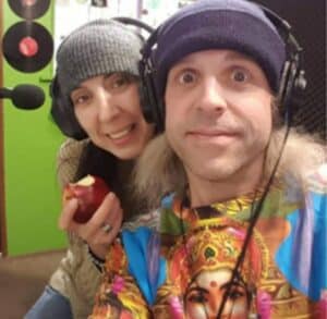 Radio show co-host /co-producer Sister Tracy (left) with Rev. Derek Moody (aka Bloody Mess), with kind courtesy of the Bloody F. Mess Collection. 